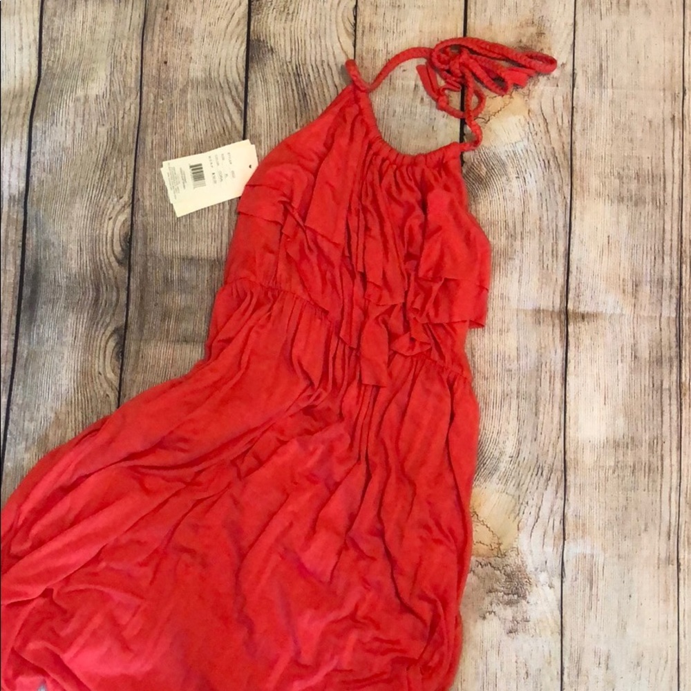 Summer high low halter tie dress